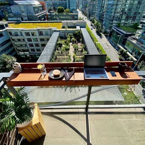 07 Balcony Bartop Ideas For Wine Lovers 4 Balcony Railing Stand Wooden 02 4