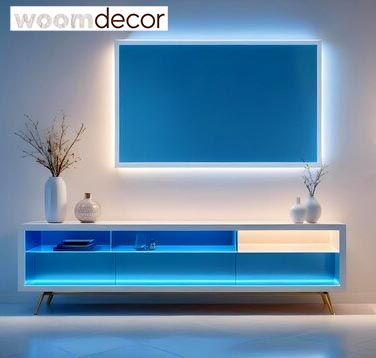 The Best LED TV Tables For A Glamorous Home Decor 4 Floating LED TV Stand by VASAGLE