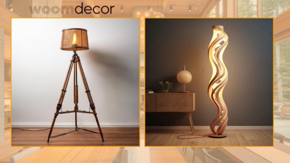 Select Birch Wood Lighting For High Ceilings 6 Floor Lamps