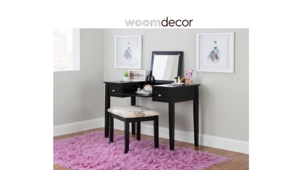 15 Best Vanity Tables For Home With Ample Storage 12 Linon Vanity Table with Mirror and Bench