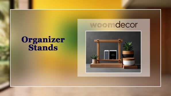 Wooden Charging Stand With Cable Management 7 Organizer Stands