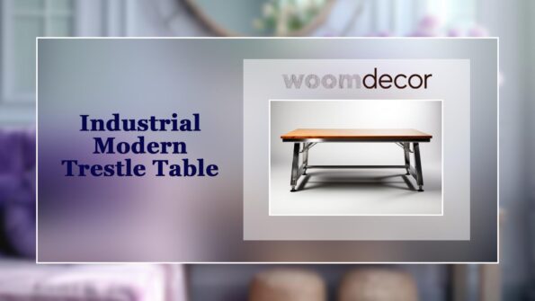Modern Wooden Trestle Table For Contemporary Home 6 Industrial Modern Trestle Table