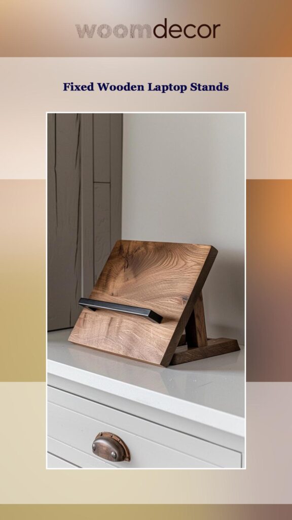 Wooden Laptop Stand For Your Office Work 4 Fixed Wooden Laptop Stands