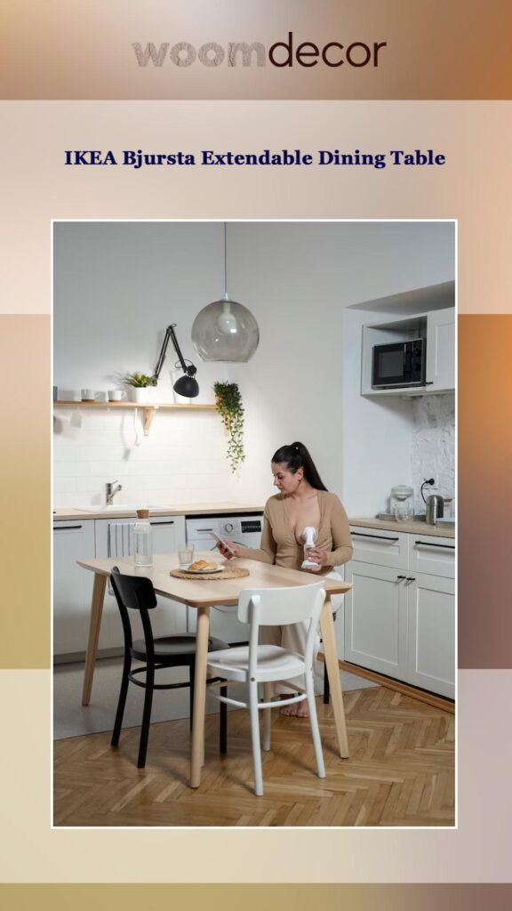 Best 05 Kitchen Tables For Open-Concept Living Spaces 6 IKEA Bjursta Extendable Dining Table