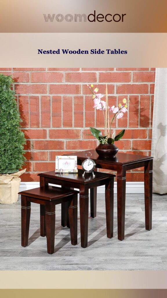 Wooden Side Tables For Balcony Sitting 6 Nested Wooden Side Tables