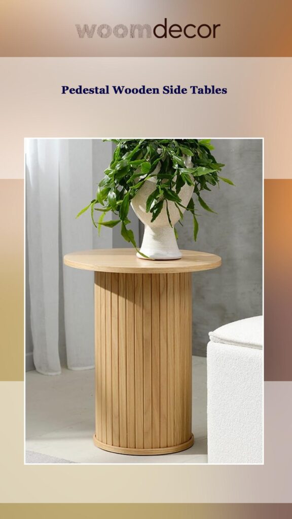 Wooden Side Tables For Balcony Sitting 5 Pedestal Wooden Side Tables