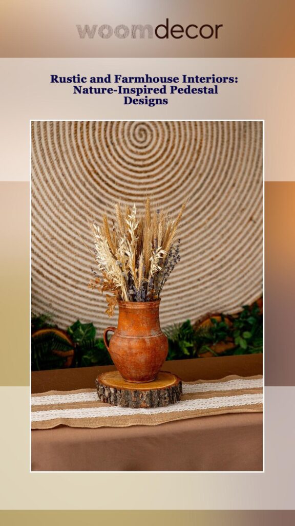 Single Pedestals For Different Home Styles 6 Rustic and Farmhouse Interiors Nature Inspired Pedestal