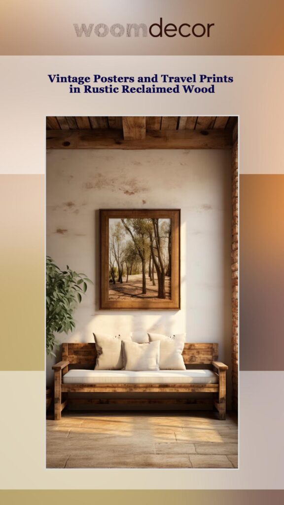 2025 Wood Framed Art Trends For Modern Homes 7 Vintage Posters and Travel Prints in Rustic Reclaimed Wood