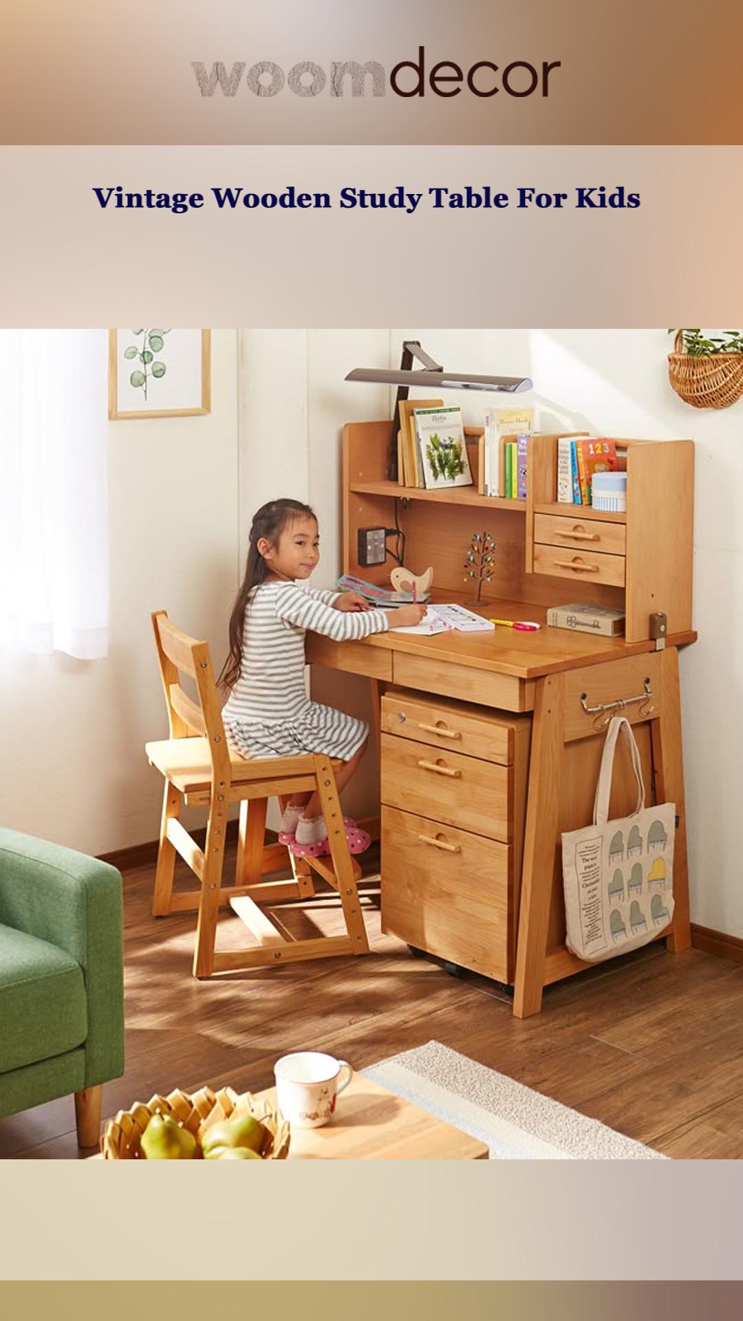 Vintage Wooden Study Table
