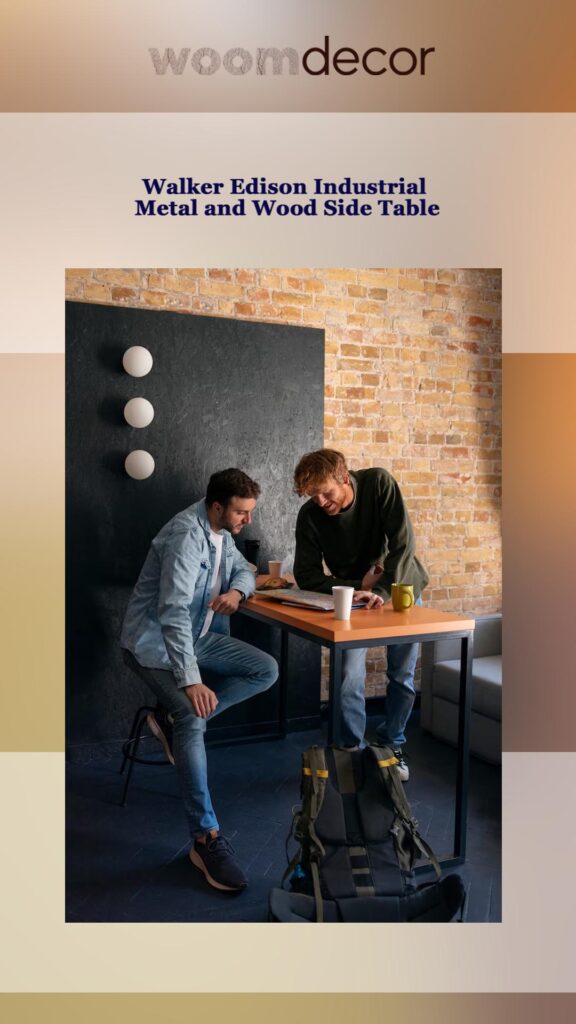 The Best Sofa Side Tables For Students Rooms 8 Walker Edison Industrial Metal and Wood Side Table