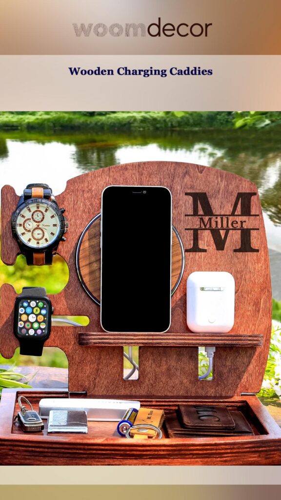 Stylish 05 Wooden Mobile Charging Racks For Modern Homes 6 Wooden Charging Caddies