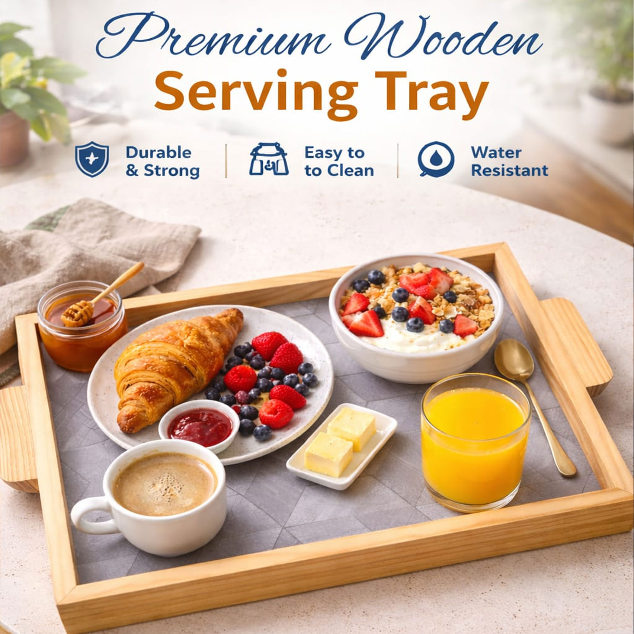 Elevate Your Workspace with the Ergonomic PINE Wood Acrylic Tray