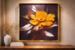 Handmade Flower Canvas Wall Painting – Floral Wall Art for Living Room Decor