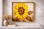Unique 3D Textured Sunflower Canvas Art - Floral Home Gift